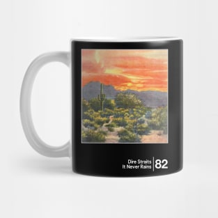 Dire Straits - It Never Rains / Minimal Style Graphic Artwork Mug